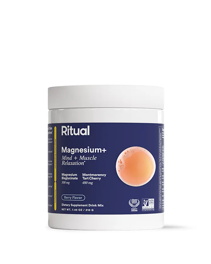 Ritual Magnesium+ supplement container on a white background