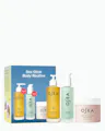 OSEA Sea Glow Body Routine packaging box beside its three full-size products — Undaria Algae Body Oil, Hyaluronic Body Serum, and Salts of the Earth Body Scrub — on a white background, with Allure Best of Beauty 2024 and 2025 award badges.