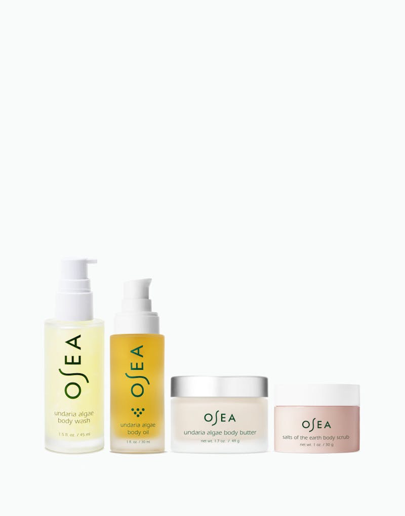 Set of OSEA skincare products on a white background