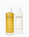 OSEA Mega Moisture Duo featuring Undaria Algae Body Oil, Undaria Body Butter, and dry body brush 