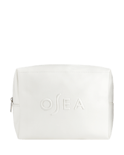 White pouch with 'OSEA' branding
