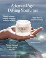 Advanced Protection Cream held above ocean water highlighting deep hydration, firmness, and moisture barrier support