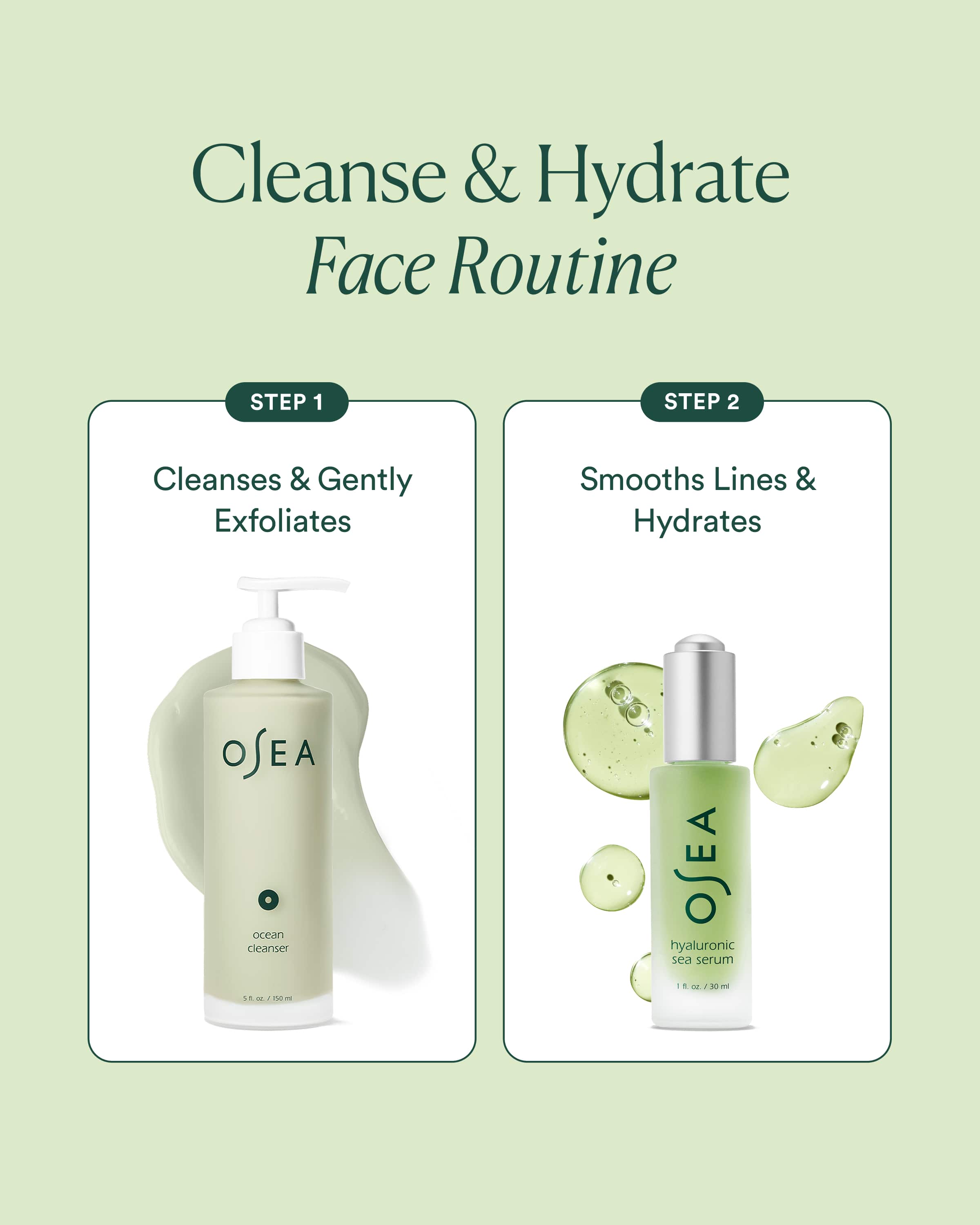 ミネラルローション、クリーム＋ビオセルフェイシャルマスク＋魚沼産コシヒカリ1合 Hydration Duo | Ocean Cleanser & Hyaluronic Sea Serum Skincare