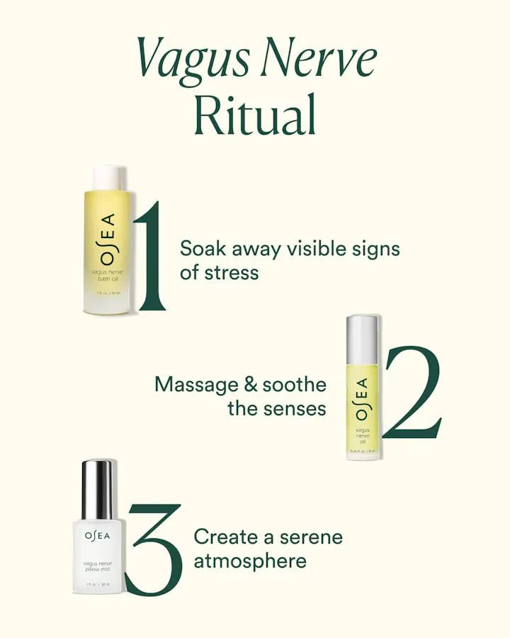 Olea Vagus Nerve Ritual products with text on a white background