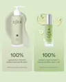 OSEA skincare products on a light green background with text about product effectiveness.
