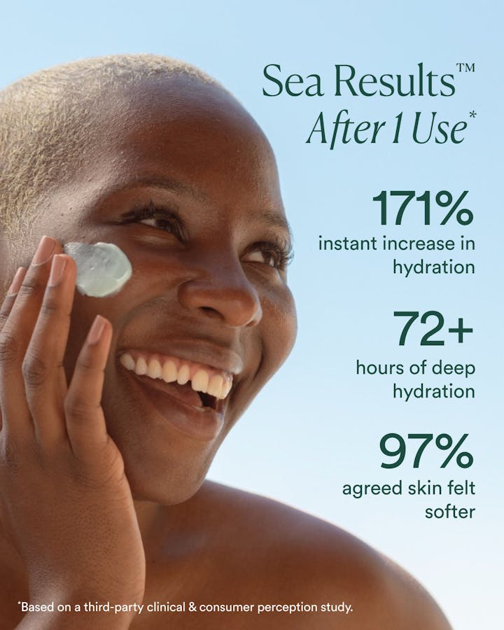 Clinical results showing 171% instant increase in hydration and 72+ hours of deep moisture after one use