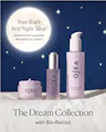 Dream Night Serum, Dream Night Cream, and Dream Bio-Retinol Body Serum under moonlit sky promoting firmer, smoother skin overnight 