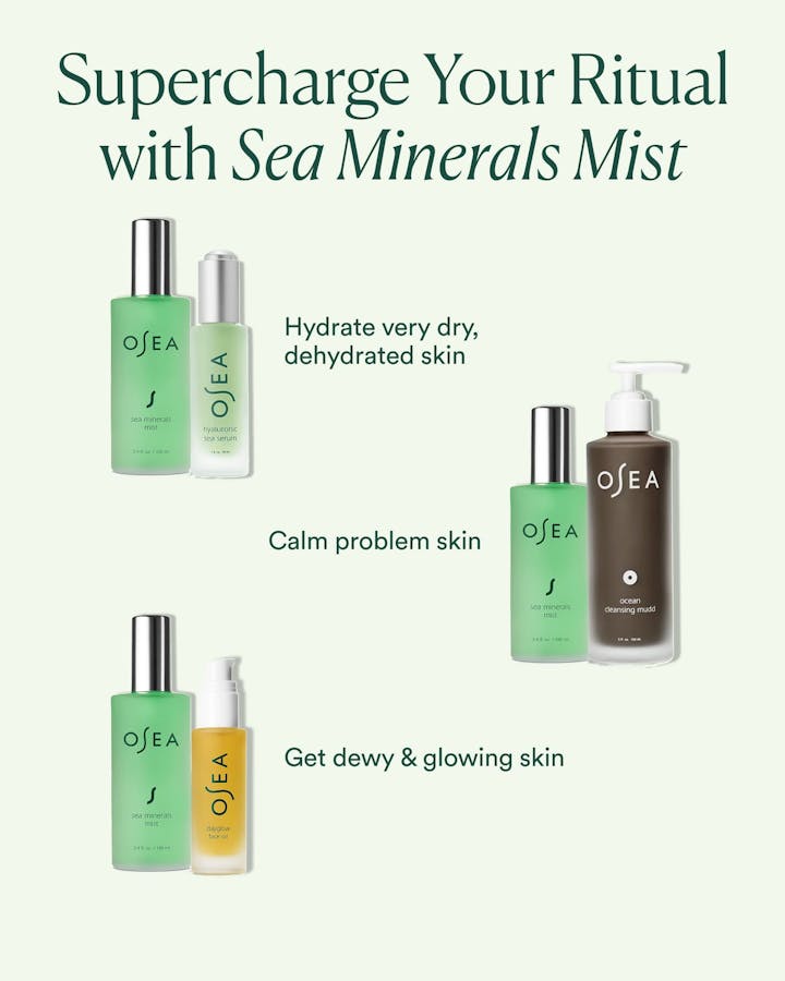 OSEA skincare products with text on a white background