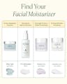 Facial moisturizer comparison chart featuring Seabiotic Water Cream, Atmosphere Protection Cream, Dream Night Cream, and Advanced Protection Cream