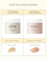 Osea body exfoliant products with descriptions on a white background