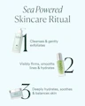 Sea Powered Skincare Ritual showcasing cleanse, hydrate with serum, and moisturize with Seabiotic® Water Cream