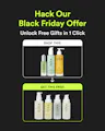 Promotional graphic for a Black Friday offer with OJEA products on a black background.