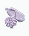 OSEA lavender satin sleep mask and matching scrunchie set on white background for ecommerce display