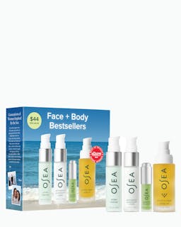 OSEA skincare product set with packaging on a white background