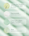 Key ingredients: five molecular weights of hyaluronic acid, niacinamide, green microalgae with vegan peptides, and aloe for barrier support