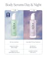 Body Serums Day & Night comparison featuring Hyaluronic Body Serum for AM hydration and Dream Bio-Retinol Body Serum for PM firming