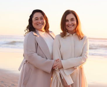 Melissa and Jenefer Palmer together on the beach