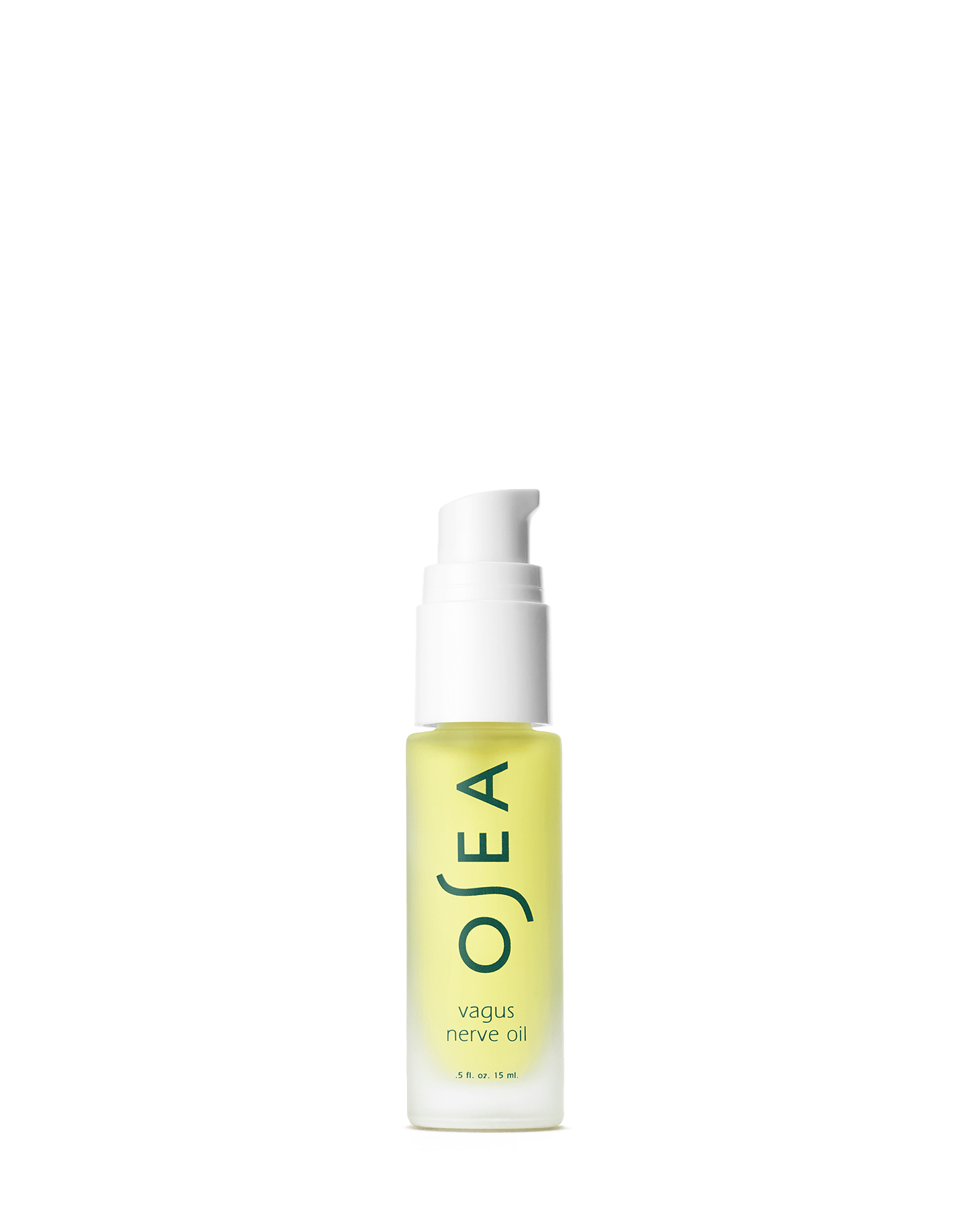 A bottle of OSEA Vagus Nerve Oil with a white spray nozzle on a plain background.