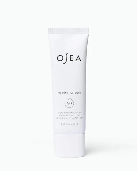 OSEA marine screen sunscreen tube on a white background