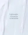 Text 'Lightweight, non-greasy & blendable' on a white background