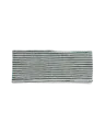 Green and white striped reusable headband on white background for ecommerce display