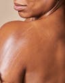 Smooth, hydrated shoulder after exfoliation and moisturizing